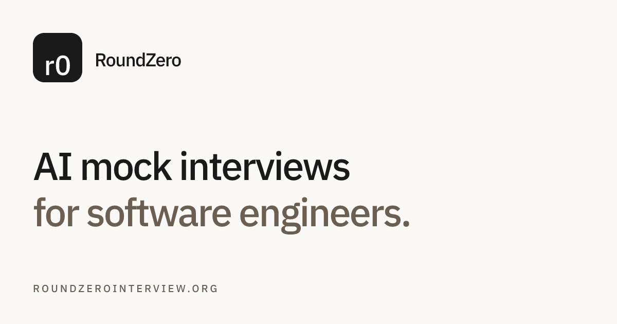 AI Mock Interviewer for Software Engineers | RoundZero